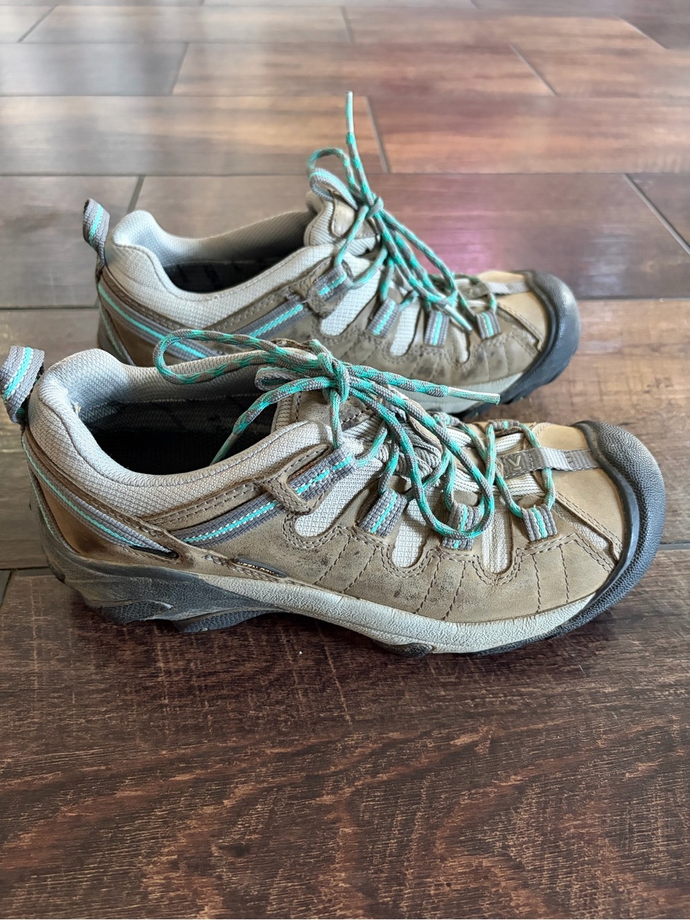 Keen Voyageur Brown Blue Vented Brindle Hiking Shoes Outdoors Cabincore Gorpcore